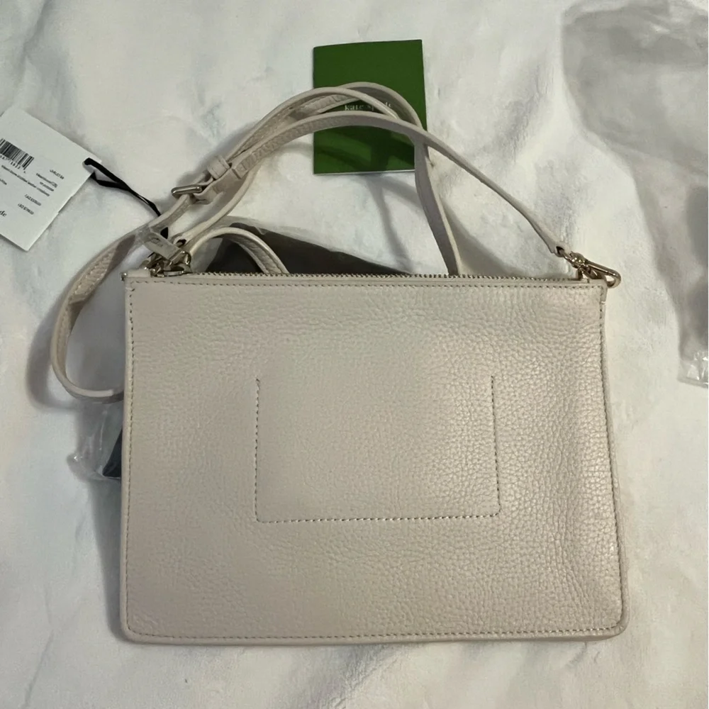 KATE SPADE ♠️ UNISEX ON PURPOSE STUDDED LEATHER CROSSBODY IN BEACHBONE NWT - Picture 8 of 10
